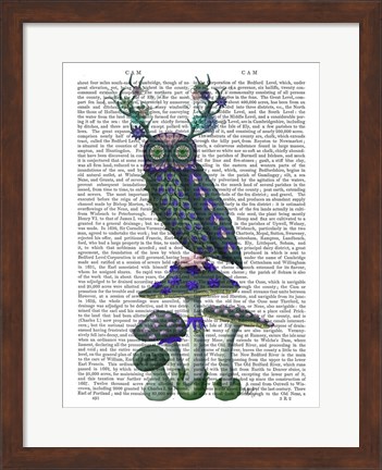 Framed Owl on Mushrooms Print