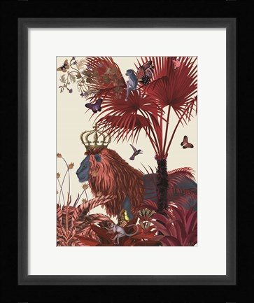 Framed Red Lion, Portrait Print