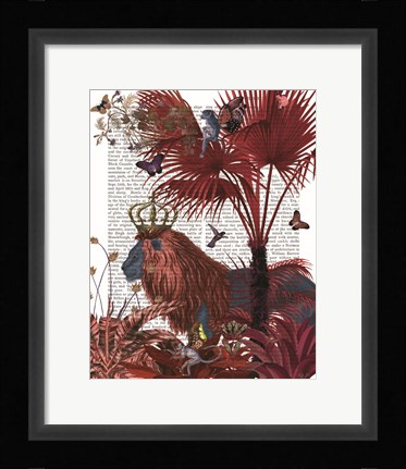 Framed Red Lion, Portrait Print