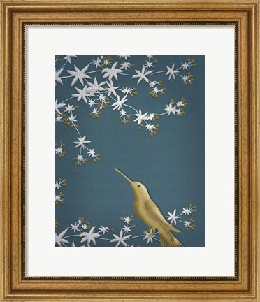 Framed Golden Hummingbird 1 Print