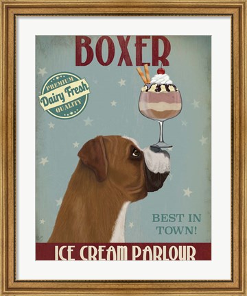 Framed Boxer Ice Cream Print