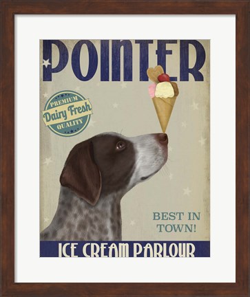 Framed German Shorthaired Pointer Ice Cream Print