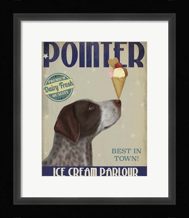 Framed German Shorthaired Pointer Ice Cream Print