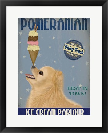 Framed Pomeranian Ice Cream Print