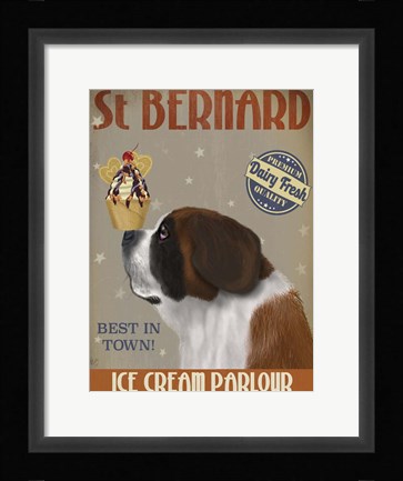 Framed St Bernard Ice Cream Print