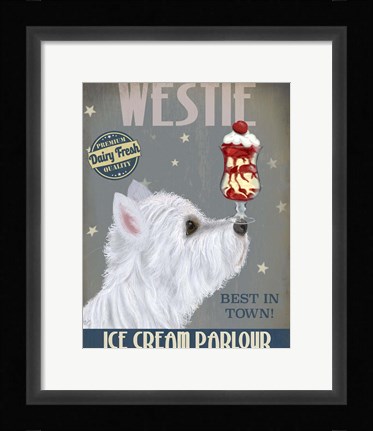 Framed Westie Ice Cream Print
