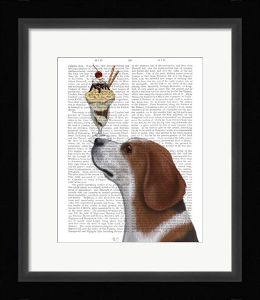 Framed Beagle Ice Cream Print