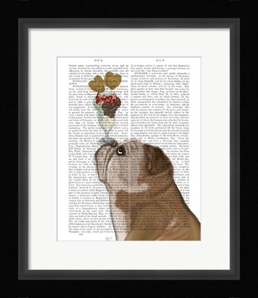 Framed English Bulldog Ice Cream Print