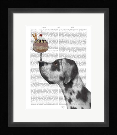 Framed Great Dane, Harlequin, Ice Cream Print
