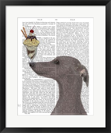 Framed Greyhound, Grey, Ice Cream Print