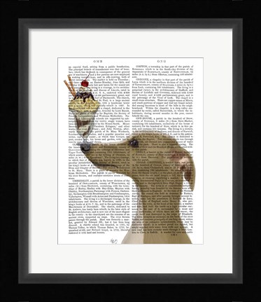 Framed Greyhound, Tan, Ice Cream Print