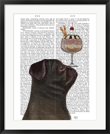 Framed Pug, Black, Ice Cream Print