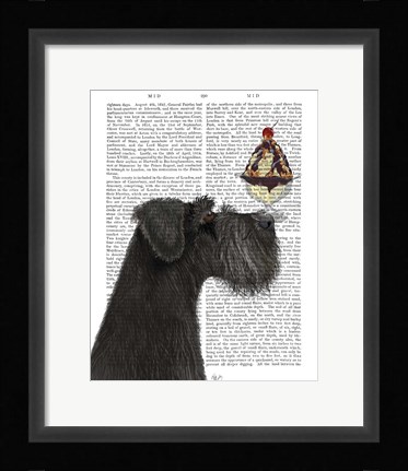 Framed Schnauzer, Black, Ice Cream Print