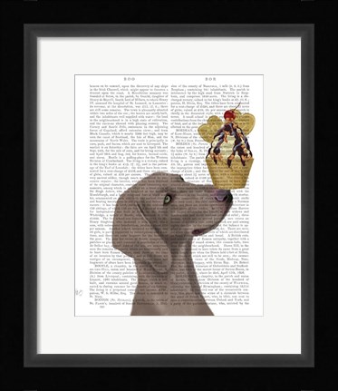 Framed Weimaraner Ice Cream Print