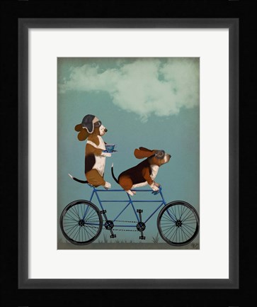 Framed Basset Hound Tandem Print