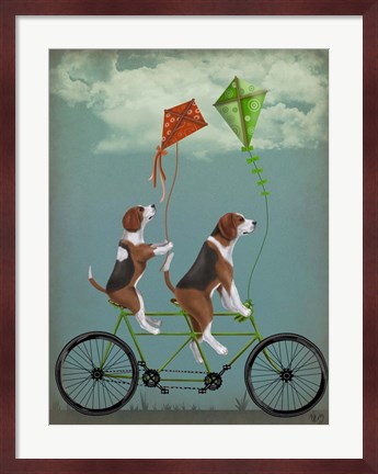 Framed Beagle Tandem Print
