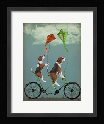 Framed Beagle Tandem Print