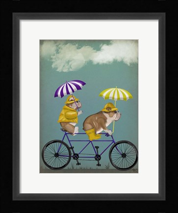 Framed English Bulldog Tandem Print
