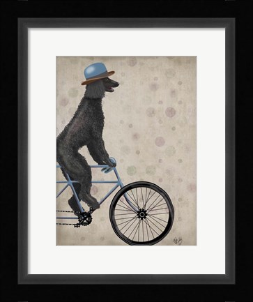 Framed Poodle on Bicycle, Black Print