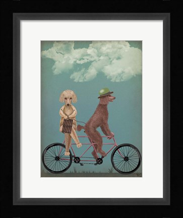 Framed Poodle Tandem Print