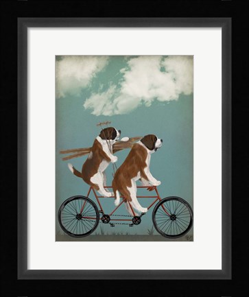 Framed St Bernard Tandem Print