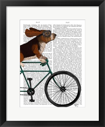 Framed Basset Hound on Bicycle Print