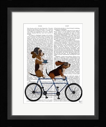 Framed Basset Hound Tandem Print
