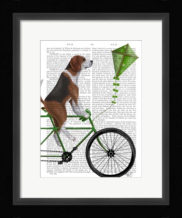 Framed Beagle on Bicycle Print