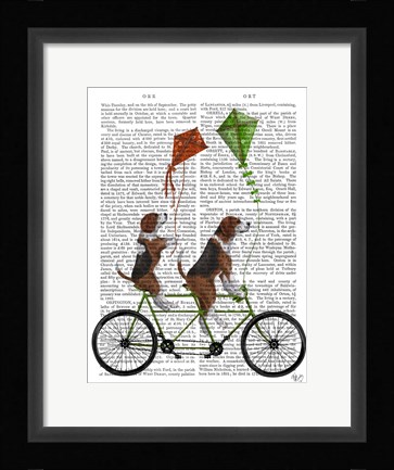Framed Beagle Tandem Print