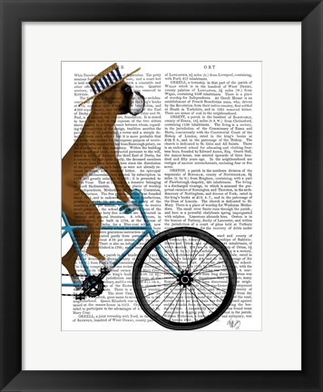 Framed Boxer on Bicycle Print