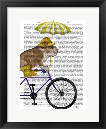 Framed English Bulldog on Bicycle Print