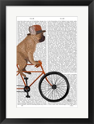 Framed French Bulldog on Bicycle Print