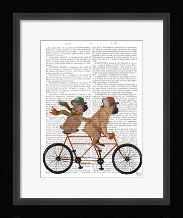 Framed French Bulldog Tandem Print