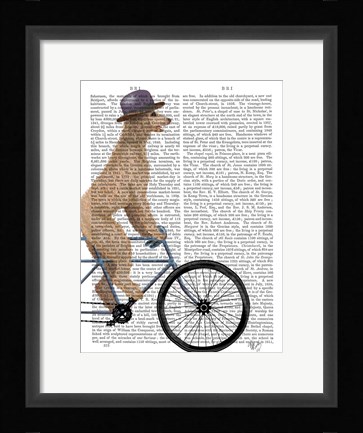 Framed Poodle on Bicycle, Cream Print