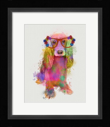 Framed Rainbow Splash Cocker Spaniel, Full Print