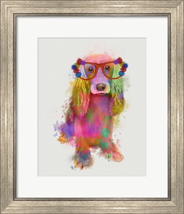 Framed Rainbow Splash Cocker Spaniel, Full Print