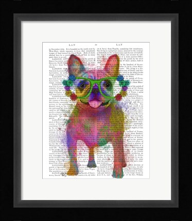 Framed Rainbow Splash French Bulldog, Full Print