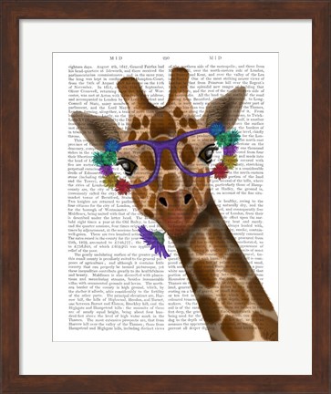 Framed Chewing Giraffe 1 Print