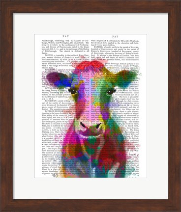 Framed Rainbow Splash Cow Print