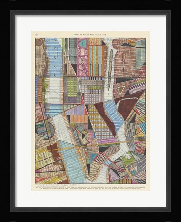 Framed Modern Map of New York II Print