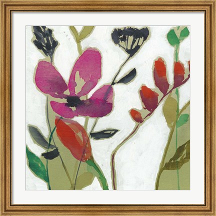Framed Vivid Flowers I Print