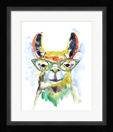 Framed Smarty-Pants Llama Print
