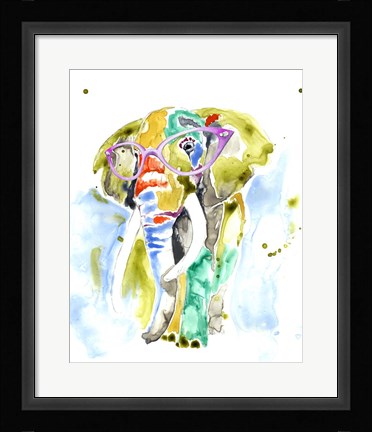 Framed Smarty-Pants Elephant Print