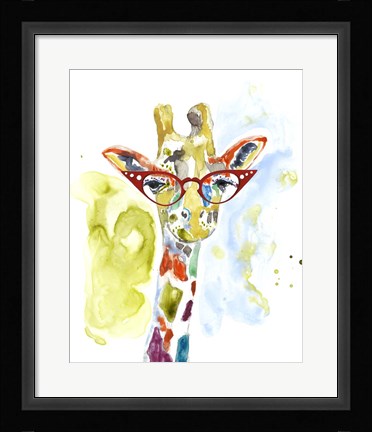 Framed Smarty-Pants Giraffe Print