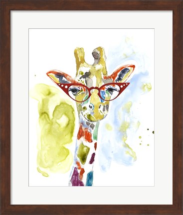 Framed Smarty-Pants Giraffe Print