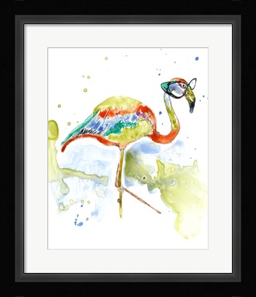 Framed Smarty-Pants Flamingo Print