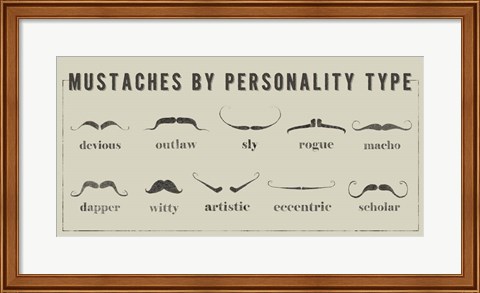 Framed Mustaches Personalities Print
