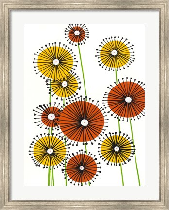 Framed Flower Wheels I Print