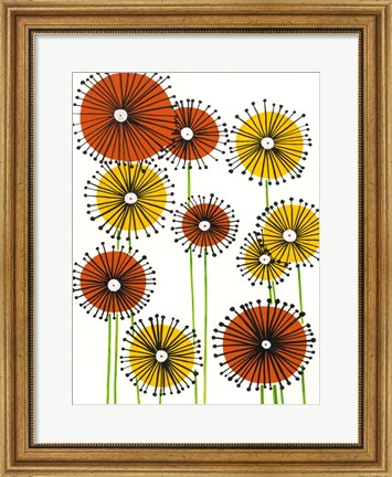 Framed Flower Wheels II Print