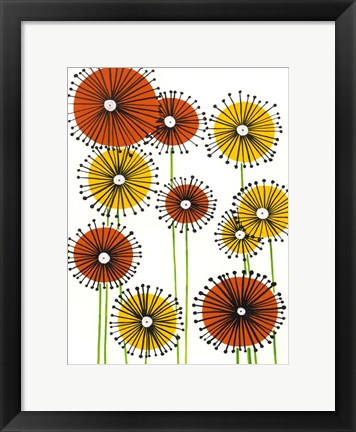 Framed Flower Wheels II Print